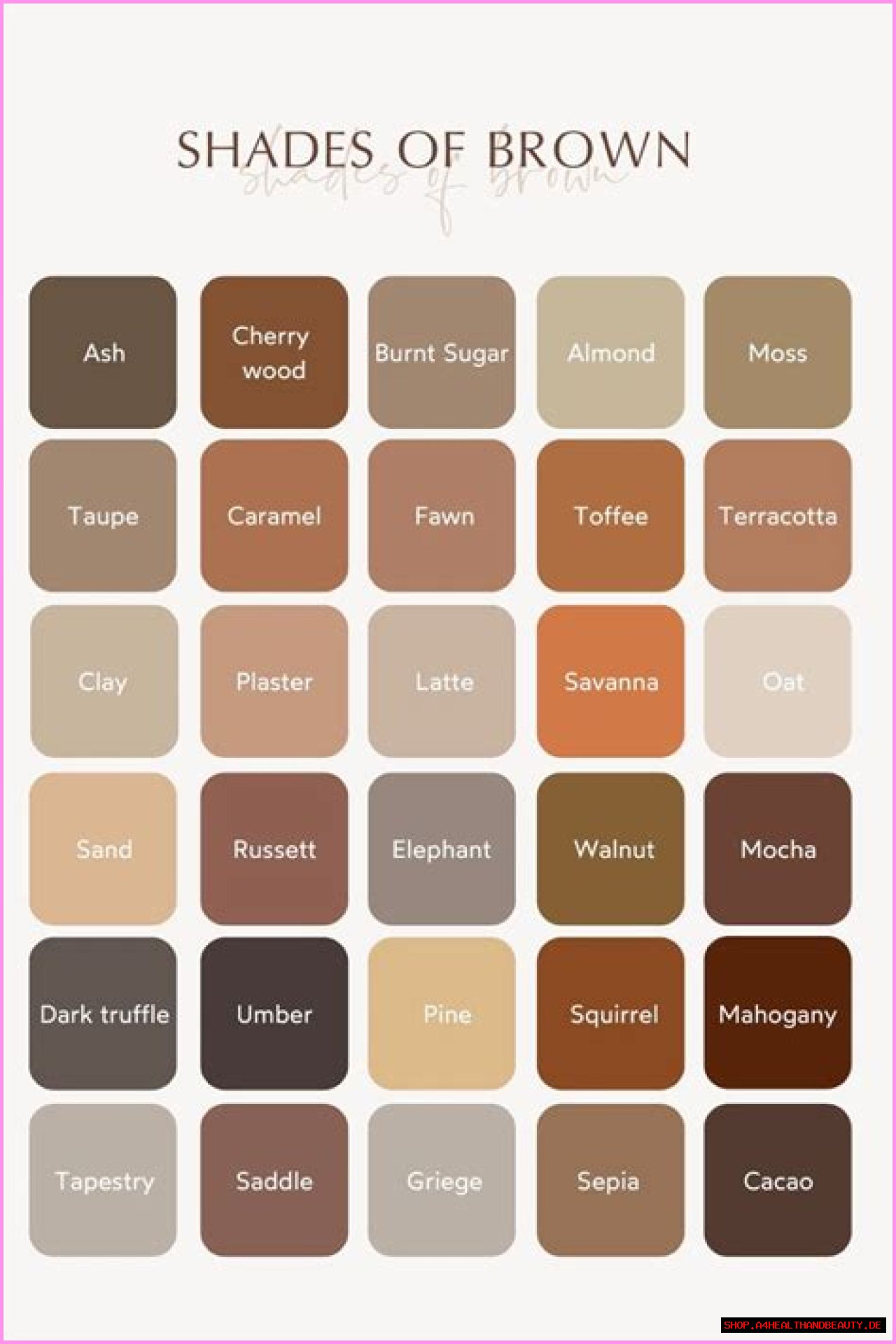 Shades of Brown - Exploring the Shades of the Brown Color Palette
