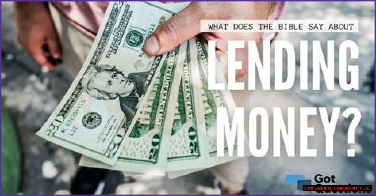 What does the Bible say about lending money?